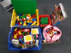 Three boxes containing a large quantity of lego