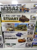 ARV Club modelling kits - Group of six 1:35 scale military models (as illustrated)