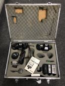 An aluminium camera case containing two Nikon F-801 cameras, Nikon Nikkor 50 mm 1:1.