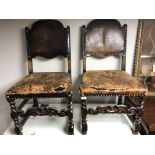 A pair of Edwardian dining chairs (a/f)