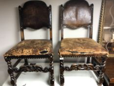 A pair of Edwardian dining chairs (a/f)