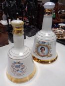 A Wade commemorative Bells Whiskey decanter Queen Elizabeth 60th birthday, sealed,