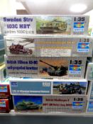 Trumpeter modelling kits - Group of five 1:35 scale military models (as illustrated)