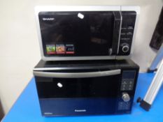A Sharp microwave and a Panasonic microwave