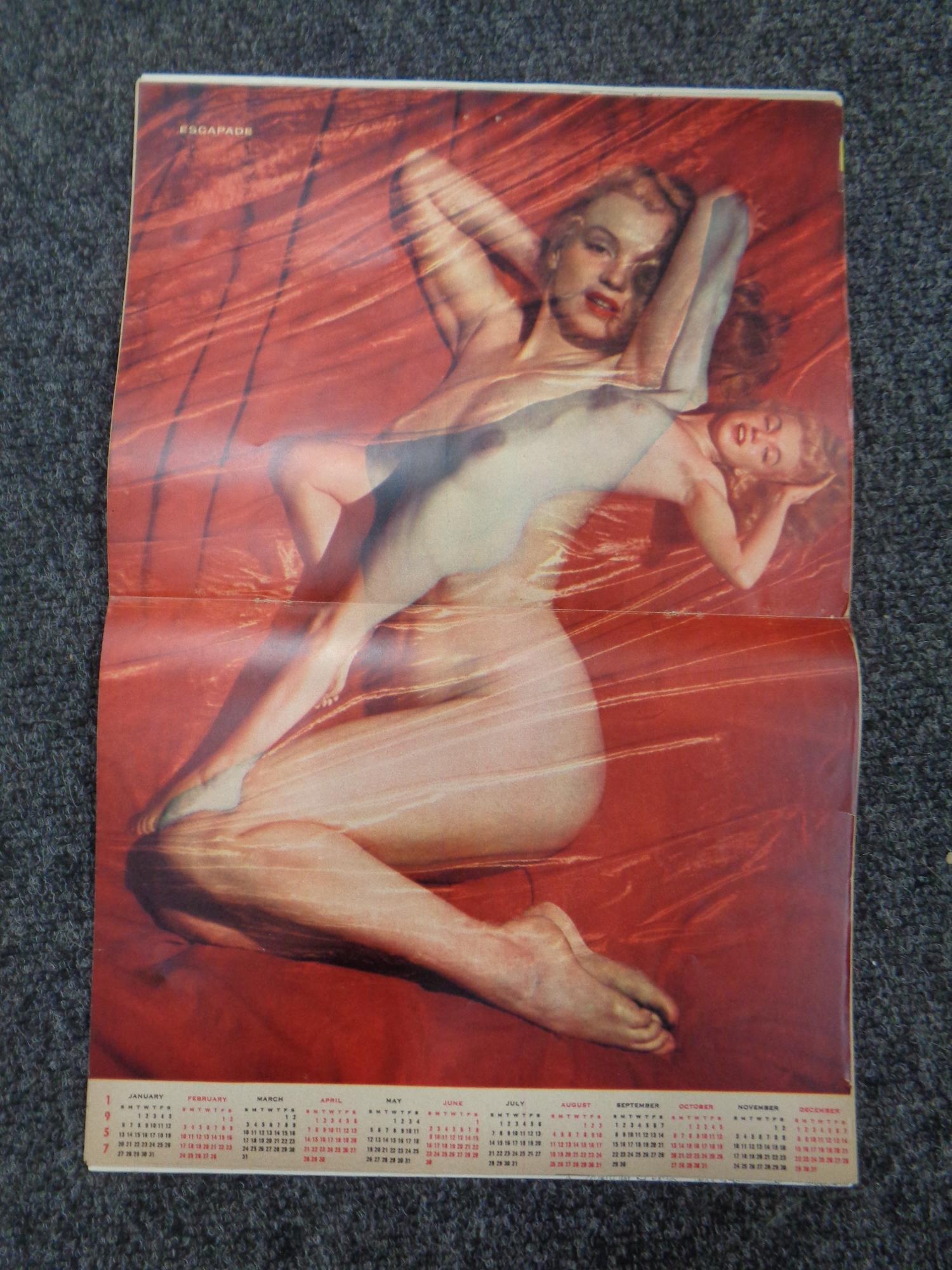 Vintage Marilyn Monroe 1956 Escapade magazine with pull out Tom Kelley calendar, - Image 2 of 2