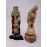 Two Chinese soapstone figures