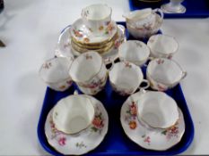 Twenty-three pieces of Royal Crown Derby 'Derby Posies' tea china