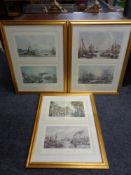 Six colour prints in three frames - scenes of London