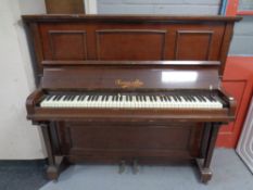 A mahogany cased straight strung piano by Norman & Son of London