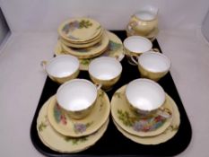A tray of Aynsley tea china decorated with trees (20)