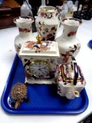 A tray of five pieces of Masons Mandalay china and a Wade tortoise