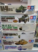 Tamiya modelling kits - Group of six 1:35 scale military models (as illustrated)