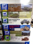 Bronco Models modelling kits - Group of six 1:35 scale military models (as illustrated)