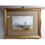 Adrian M Howe (20th century) a pair of watercolours depicting fisher folk on beaches, 33 cm x 23 cm,