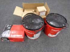 Two tubs of Hilti fire stop coating,