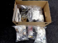 A box of unboxed vehicle modelling kits including Revelle 1:32 scale Nissan pickup etc