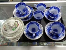 A tray of James Howell & Company lidded comport,