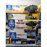 Italeri modelling kits - Group of six 1:35 scale military models (as illustrated)