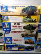 Italeri modelling kits - Group of six 1:35 scale military models (as illustrated)