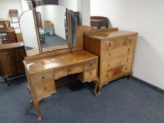 A 1930's walnut dressing table,