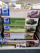 Bronco Models modelling kits - Group of five 1:35 scale military models (as illustrated)