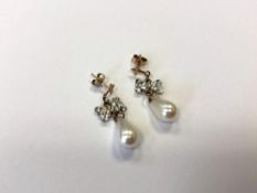 A pair of 9ct gold pearl earrings