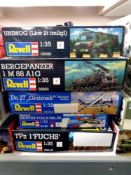 Revell modelling kits - Group of five 1:35 scale military models (as illustrated)