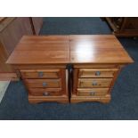 A pair contemporary pine bedside chests