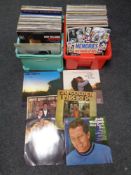 Two boxes of vinyl records - compilations,
