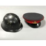 A Bulgarian helmet and a Royal Engineer's cap