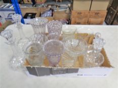 A quantity of glass ware, decanters,