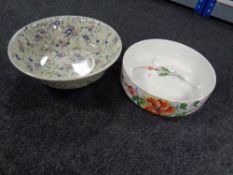 A Minton wash bowl and a further pottery bowl