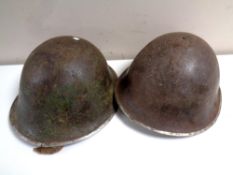 Two WWI helmets