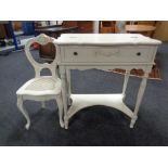 A French style secretaire desk with chair