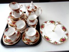 Approximately 28 pieces of Royal Albert Old Country Roses tea china
