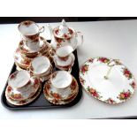 Approximately 28 pieces of Royal Albert Old Country Roses tea china