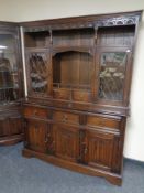 A Jaycee furniture carved oak dresser fitted with drawers