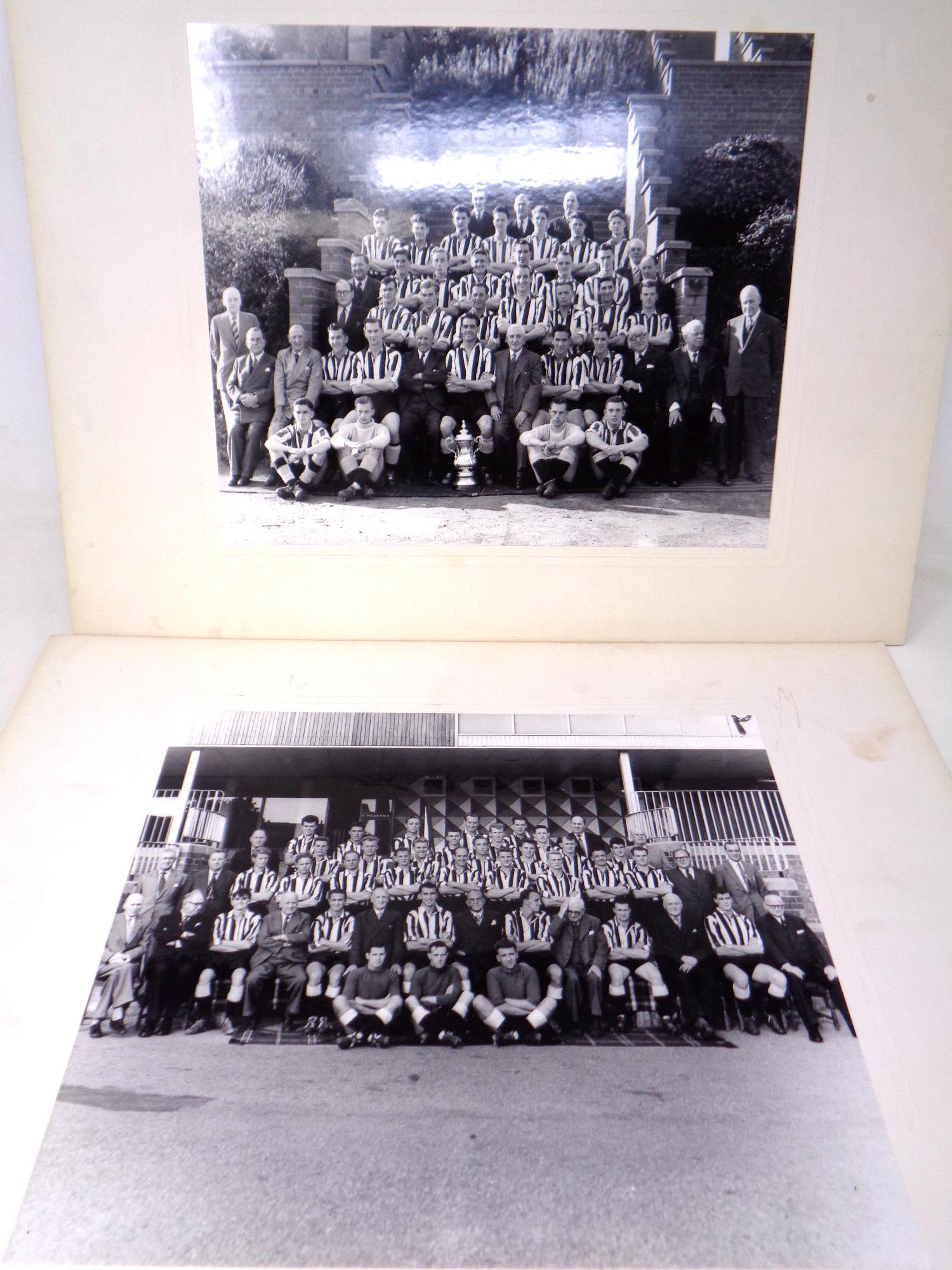 10 monochrome Newcastle United team photographs, late 1950's early 1960's in mounts. - Image 3 of 4