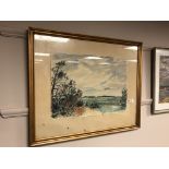 Continental school : rural landscape, watercolour, indistinctly signed,