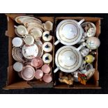 Two boxes of gilt porcelain tureens,