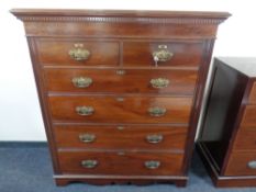 A good quality 19th century mahogany six drawer chest with brass drop handles