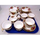 Approximately 28 pieces of Royal Albert Old country roses tea china