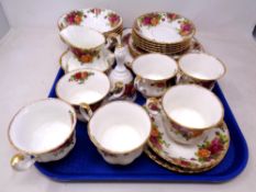 Approximately 28 pieces of Royal Albert Old country roses tea china