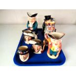 A tray of Toby and character jugs including Royal Doulton,