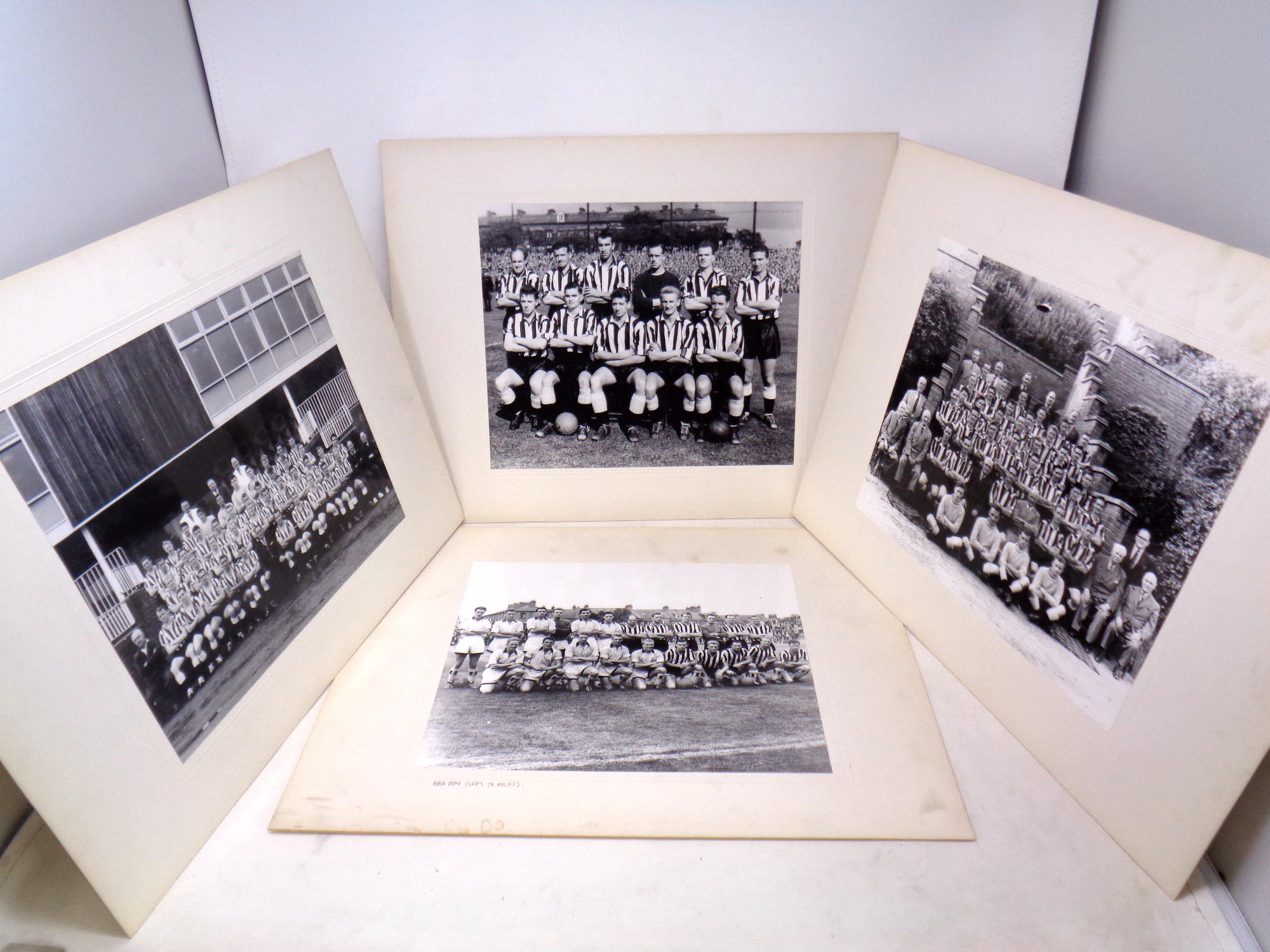 10 monochrome Newcastle United team photographs, late 1950's early 1960's in mounts. - Image 2 of 4