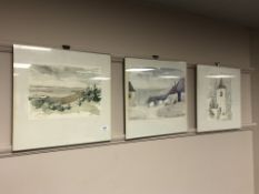 Three continental watercolours indistinctly signed