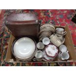 A box of assorted tea china, Royal Doulton comport,