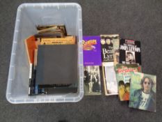 A box of books and CD's,