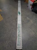 A 300 cm x 200 cm green and white striped awning, boxed.