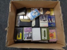 A box of vintage cassette tapes, Neil Diamond, James Taylor,